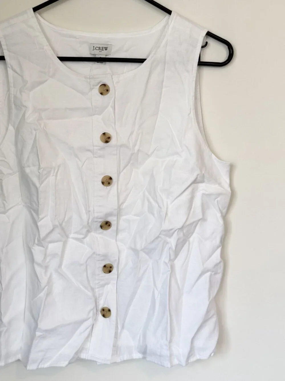 NWT J.Crew Linen Blend Button Front Shell Top - Size: Small